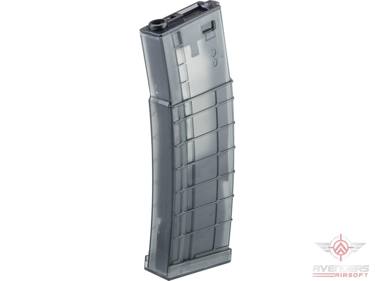 Avengers Ribbed Polymer Extended Magazine for M4/M16 Series Airsoft AEG Rifles (Color: Smoke / 450rd High-Cap)