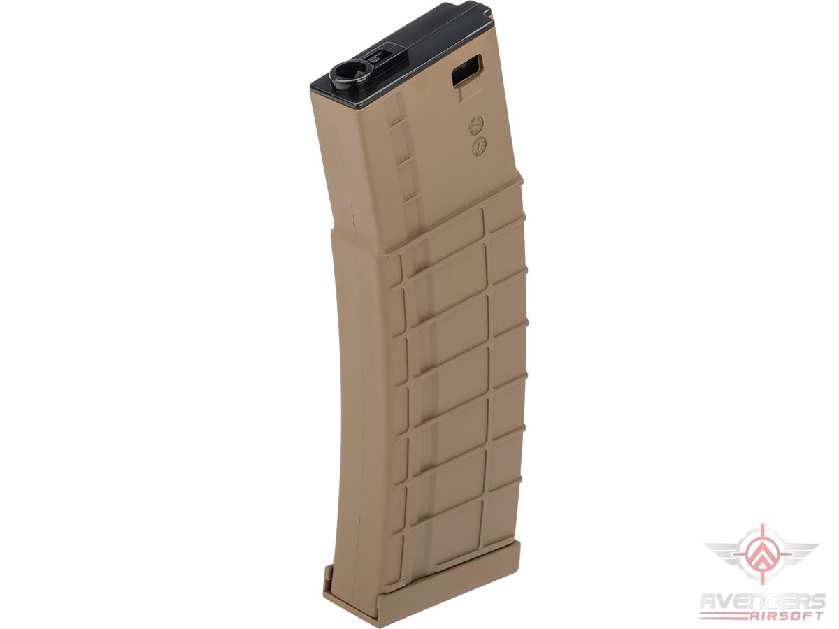 Avengers Ribbed Polymer Extended Magazine for M4/M16 Series Airsoft AEG Rifles (Color: Tan / 200rd Mid-Cap)