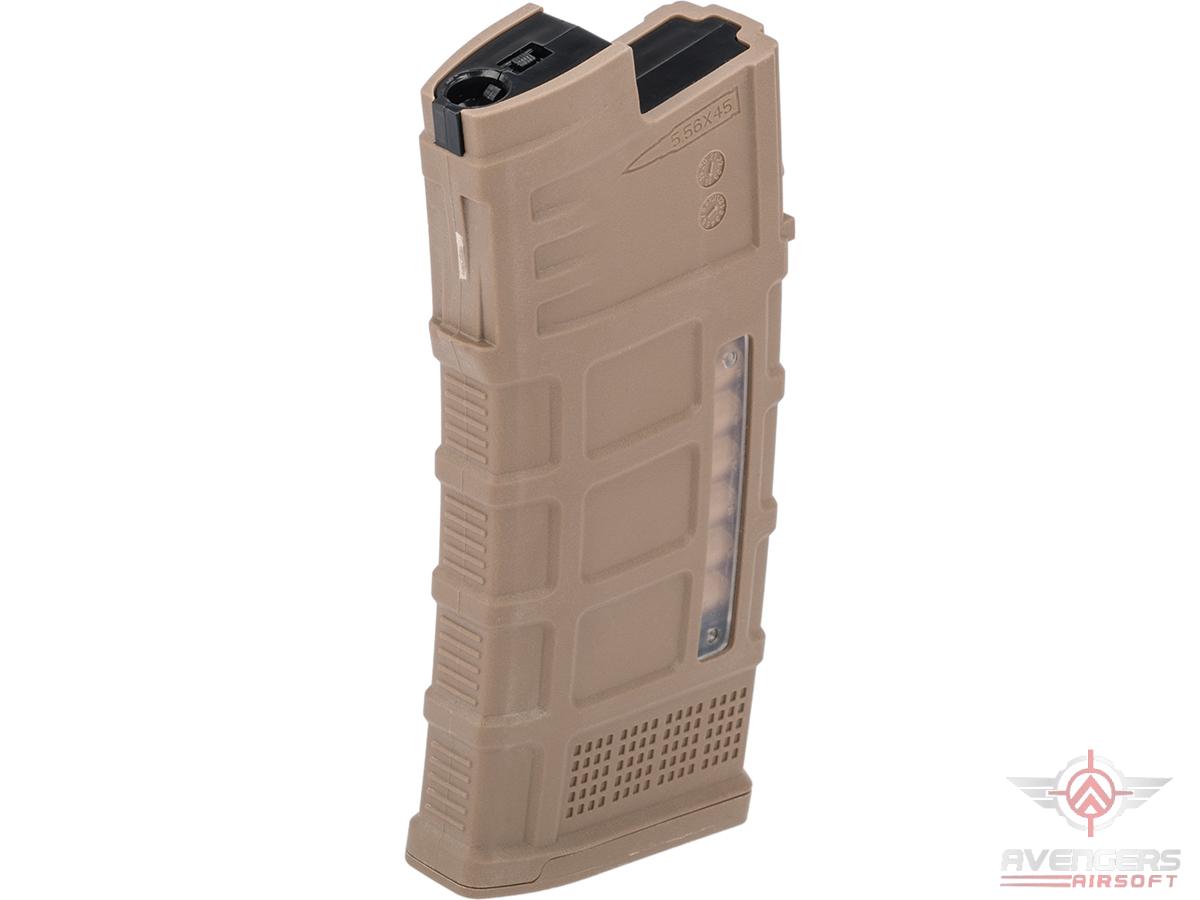 Avengers Polymer Magazine for AUG Series Airsoft AEG Rifles (Color: Tan / 120rd Mid-Cap)