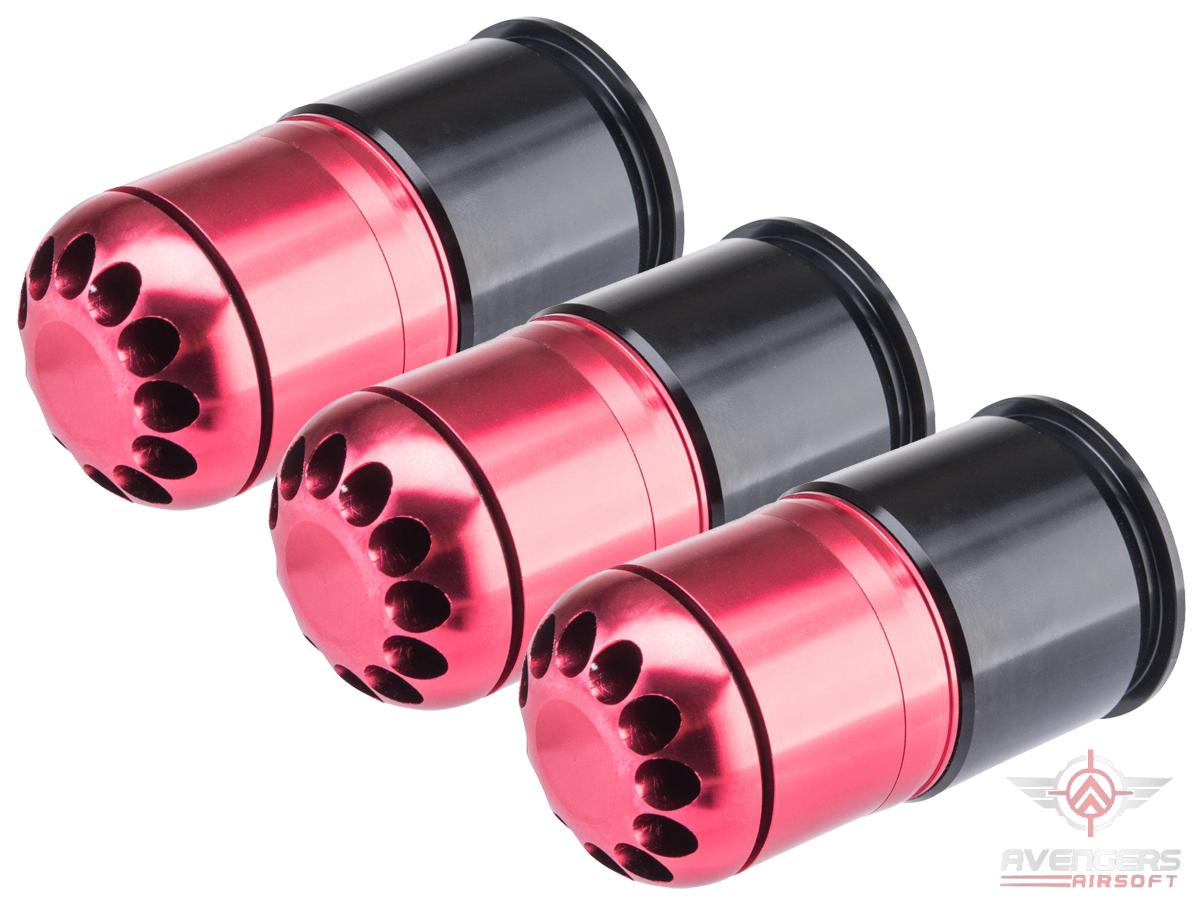 Avengers 40mm Airsoft Gas Grenade Shell (Model: 50rd Shower / Red Polished / 3 Pack)