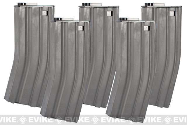 Matrix Metal 120rd Mid-Cap Magazine for M4 / M16 Series Airsoft AEG Rifles (Package: Set of 5)