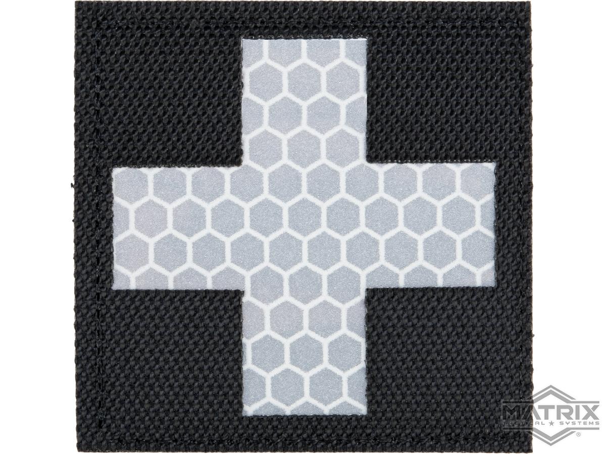 Matrix Reflective Medic Patch w/ Nylon Bordering (Color: Black / White) -  US Airsoft, Inc.