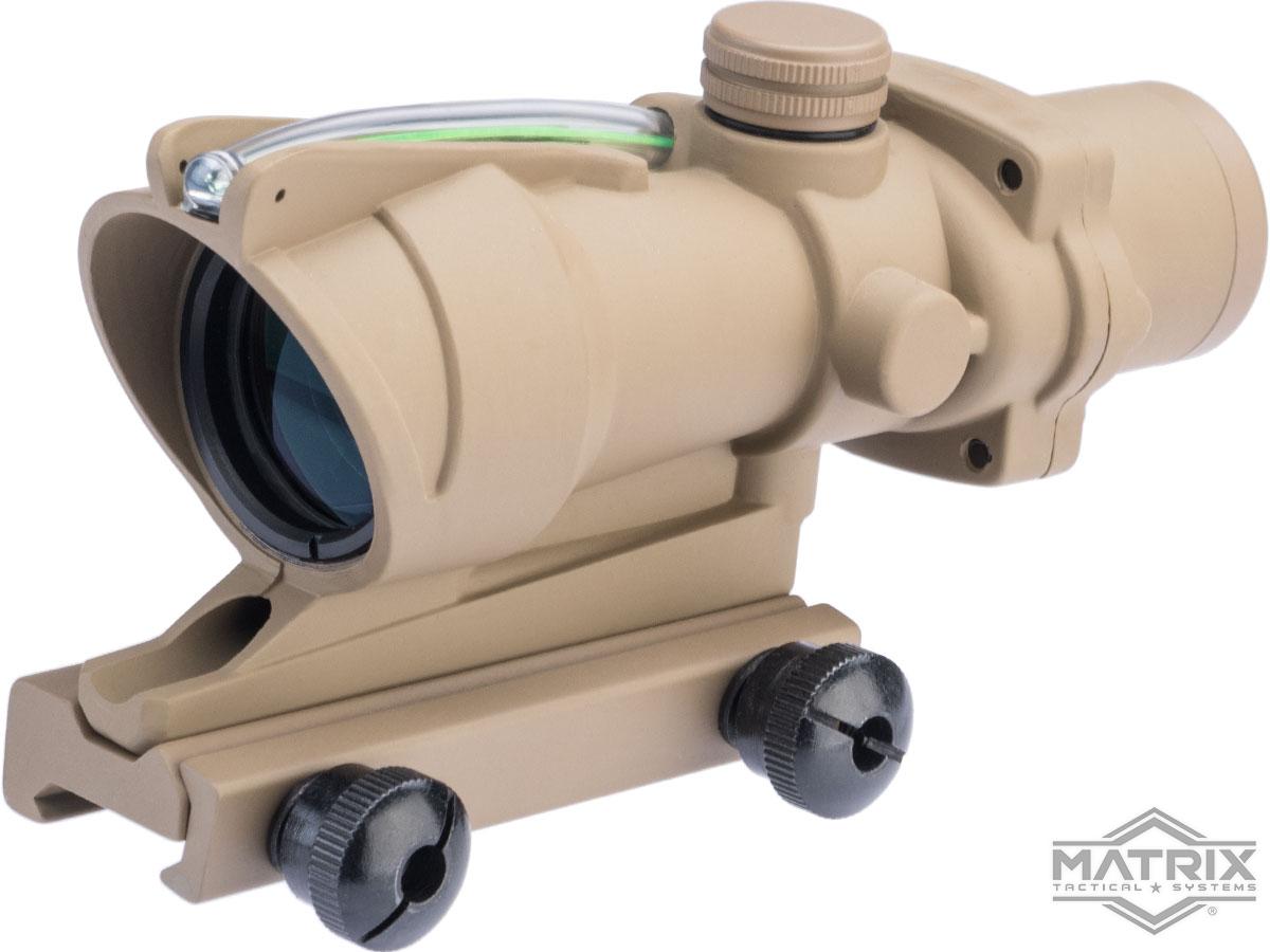 Matrix 4x32 Magnification Fiber Optic Illuminated Rifle Scope (Color: Tan / Green Fiber)