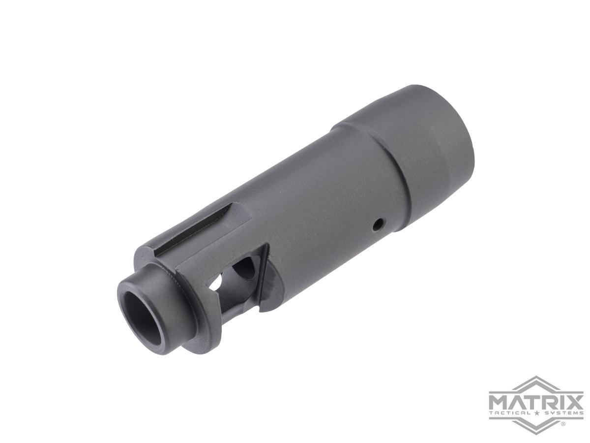 Matrix AK74 Type Steel Airsoft Flash Suppressor (Color: Black / 24mm Negative)