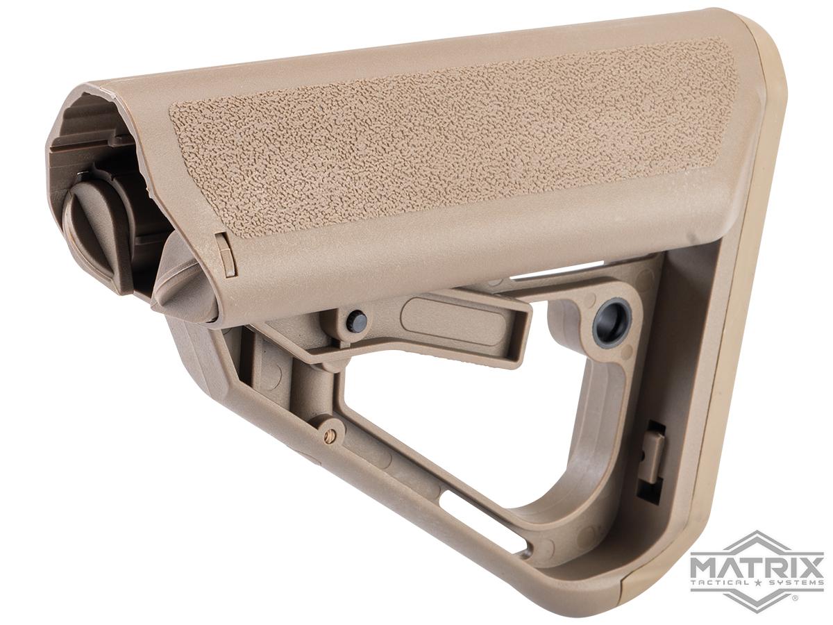 Matrix Battle Axe Retractable Stock for M4 / M16 Series Airsoft AEG Rifles (Color: Tan)