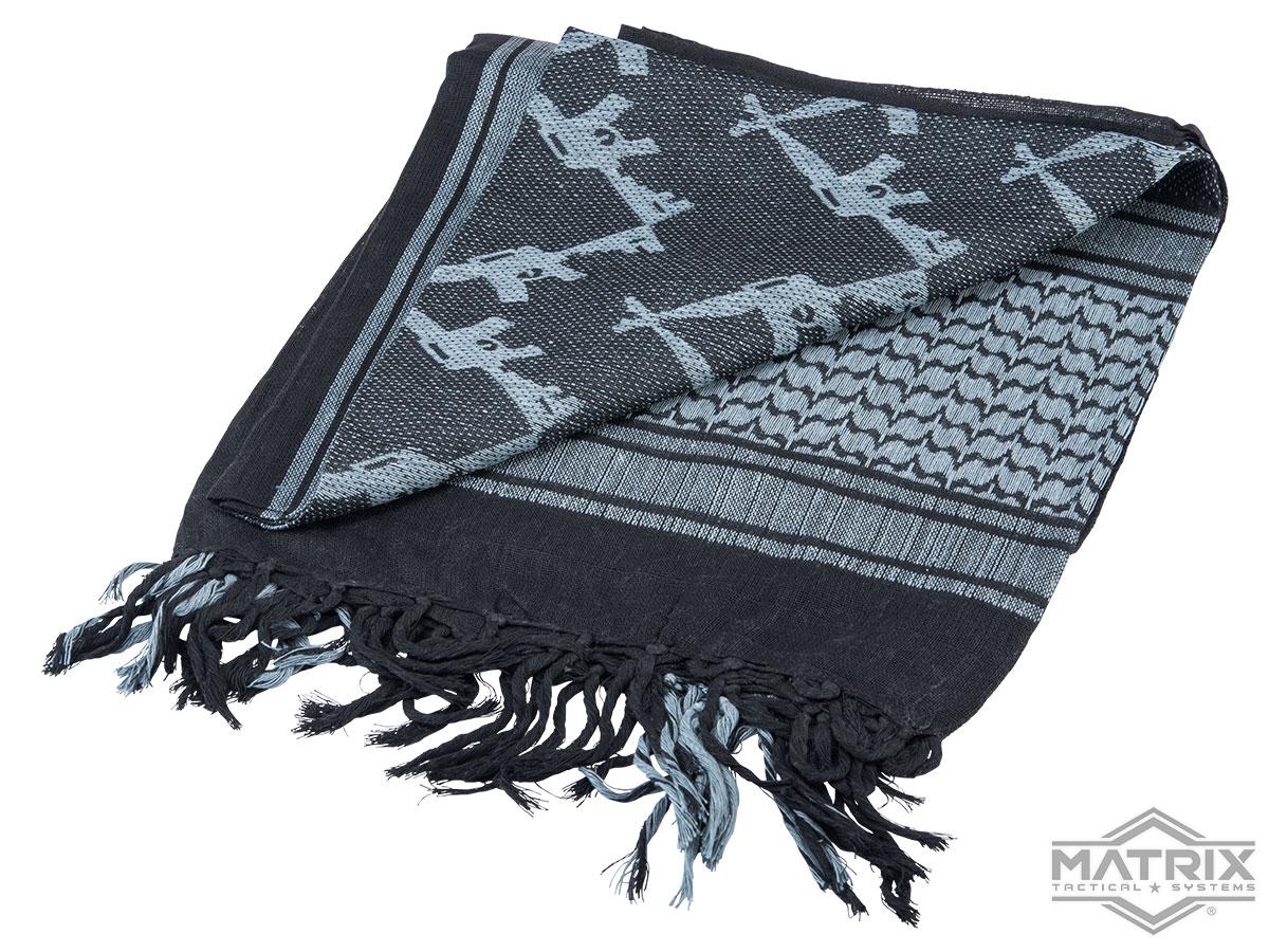 Matrix Woven Stylized Desert Shemagh / Scarves (Color: Black - Gray Gun)