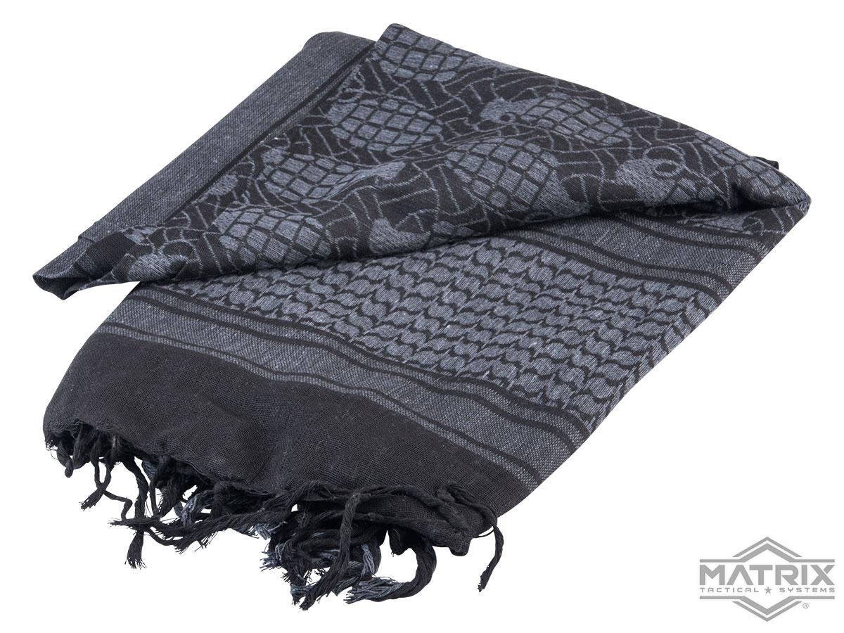 Matrix Woven Stylized Desert Shemagh / Scarves (Color: Black Grenade)