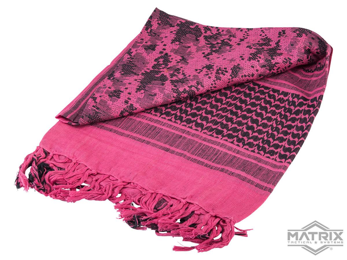 Matrix Woven Stylized Desert Shemagh / Scarves (Color: Plum - Black Camo)