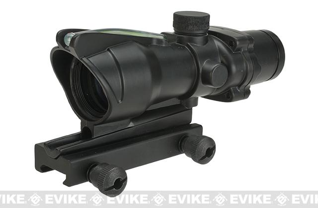 Matrix 4x32 Magnification Fiber Optic Illuminated Rifle Scope (Color: Black / Green Fiber)