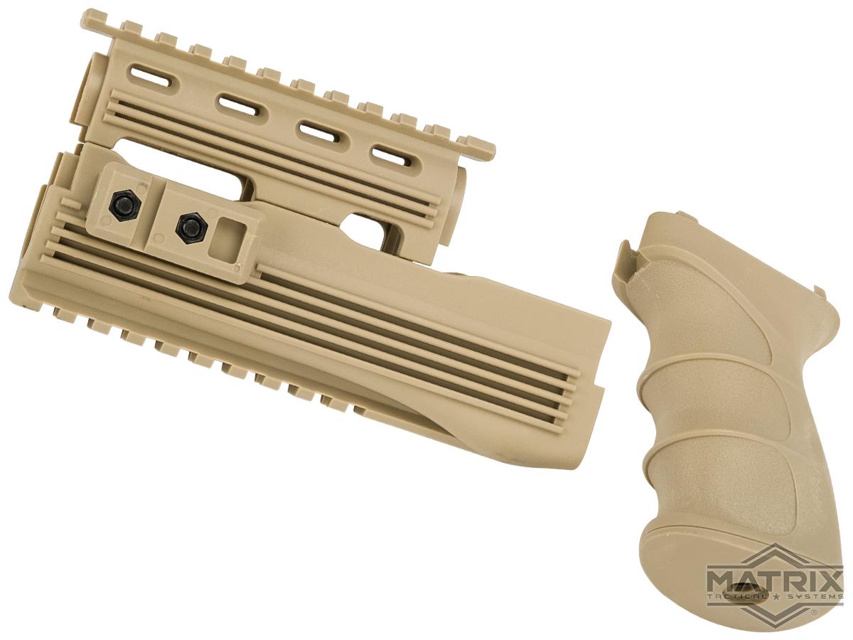 Matrix Desert Storm AK47 Railed Handguard / AK47 Grip Set (Color: Desert Tan)