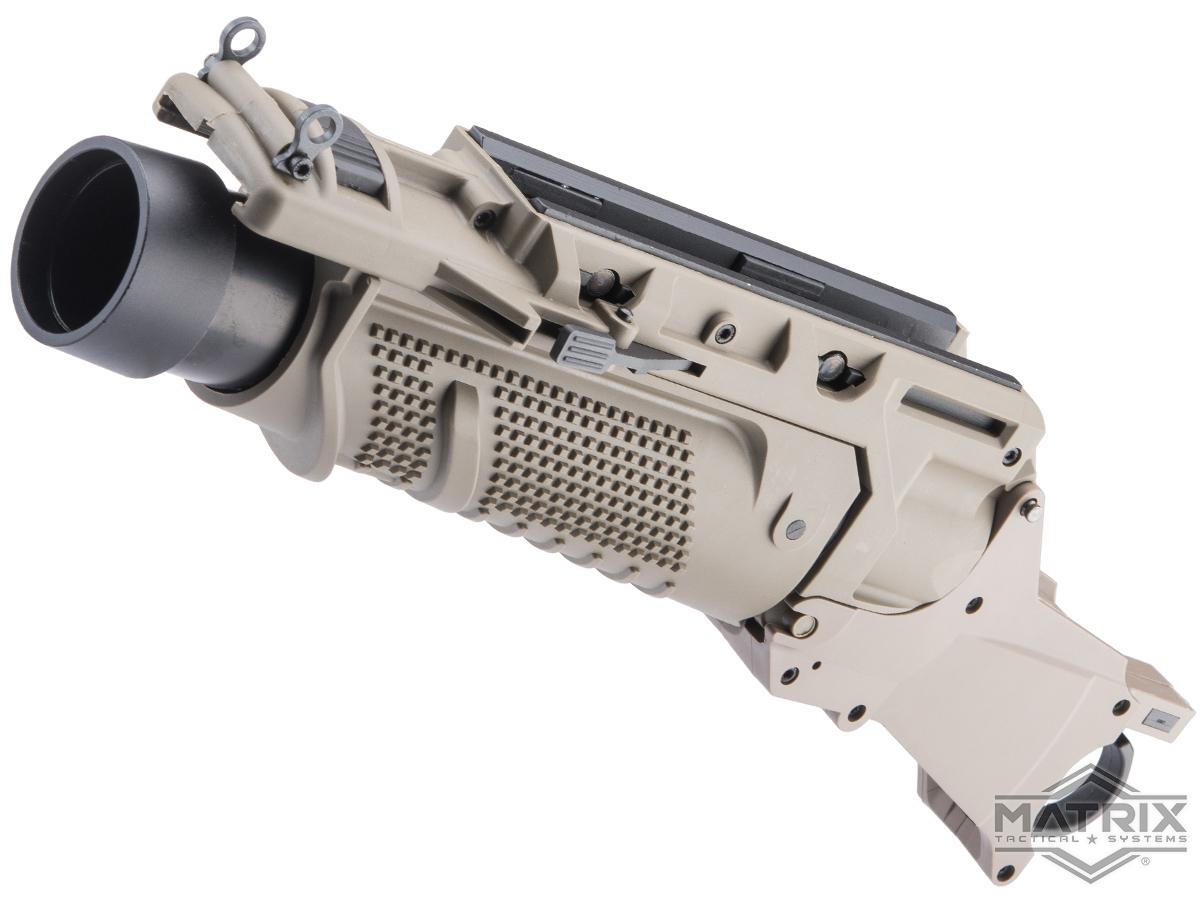 Matrix EGLM Type 40mm Grenade Launcher w/ Magwell Adapters for ASC MK16 MK17 Series Airsoft Rifle (Color: Dark Earth)