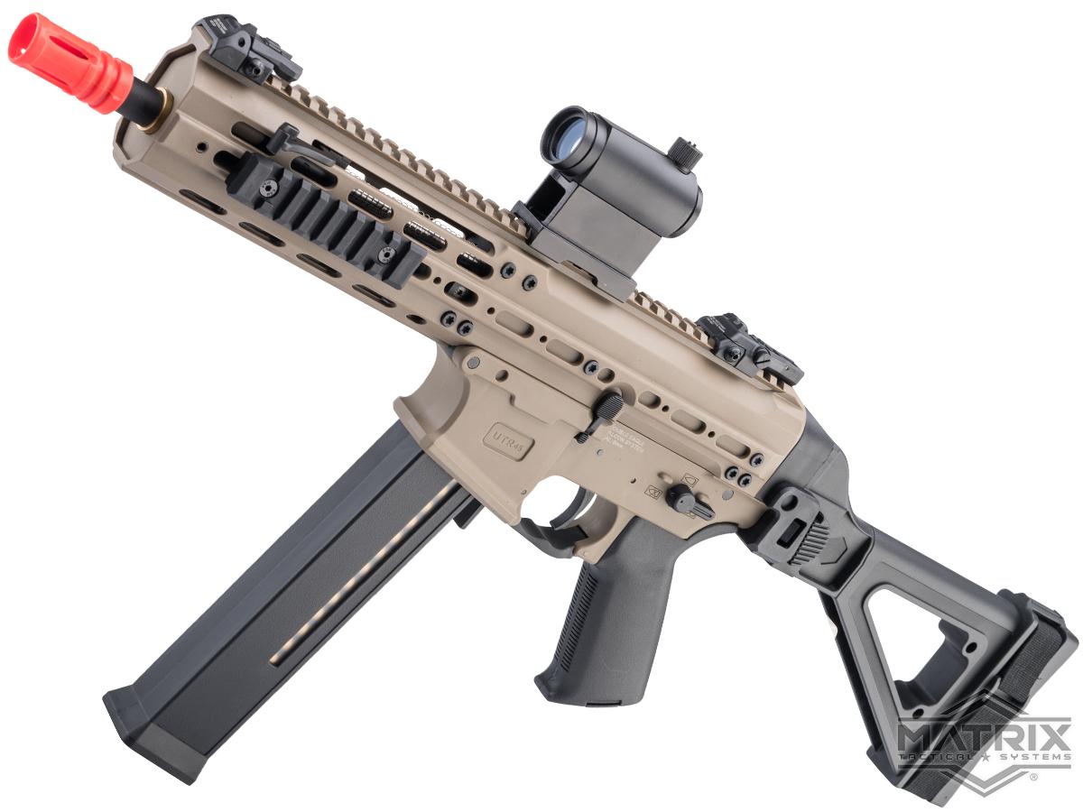 Matrix x Double Eagle UTR45-C Airsoft AEG SMG w/ Modular Handguard and Falcon Gearbox (Model: 400 FPS / Tan)