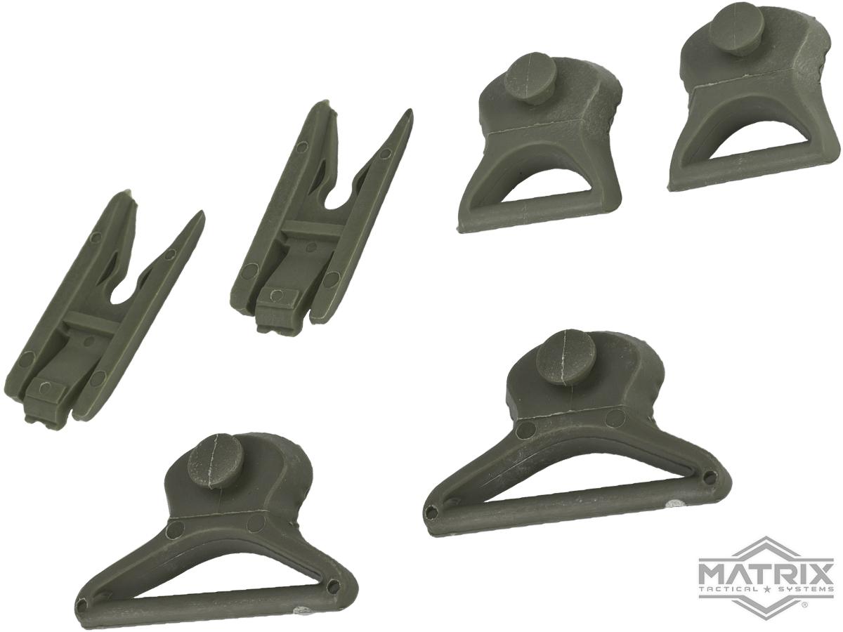 Matrix Goggle Swivel Clips Set for Bump Helmets (Color: OD Green)