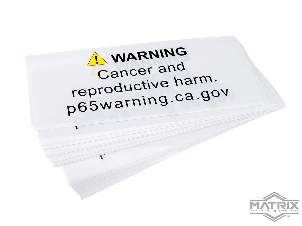 Matrix Prop65 9 x 4 Clear Sticker (Model: Pack of 25)