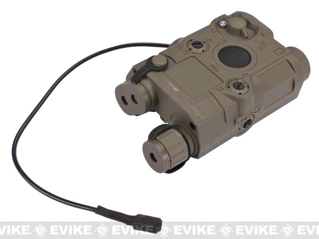 Matrix PEQ-15 Battery Box w/ Laser System for Airsoft AEG - Dark Earth / Green Laser