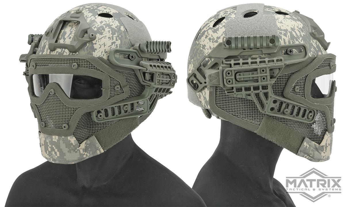 Matrix Legionnaire Full Head Coverage Helmet / Mask / Goggle Protective System (Color: ACU)