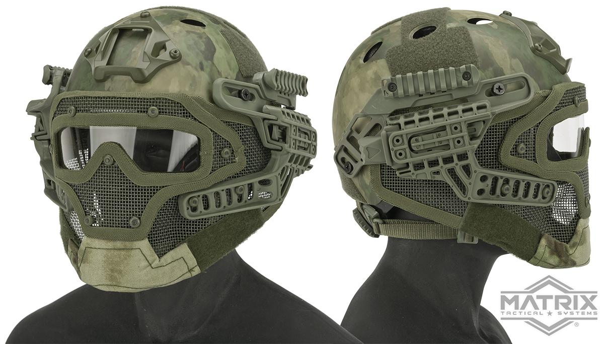 Matrix Legionnaire Full Head Coverage Helmet / Mask / Goggle Protective System (Color: Arid Foliage)