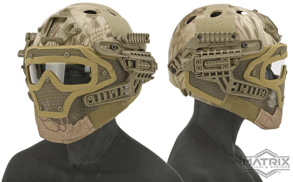 Matrix Legionnaire Full Head Coverage Helmet / Mask / Goggle Protective System (Color: Kryptek Nomad)