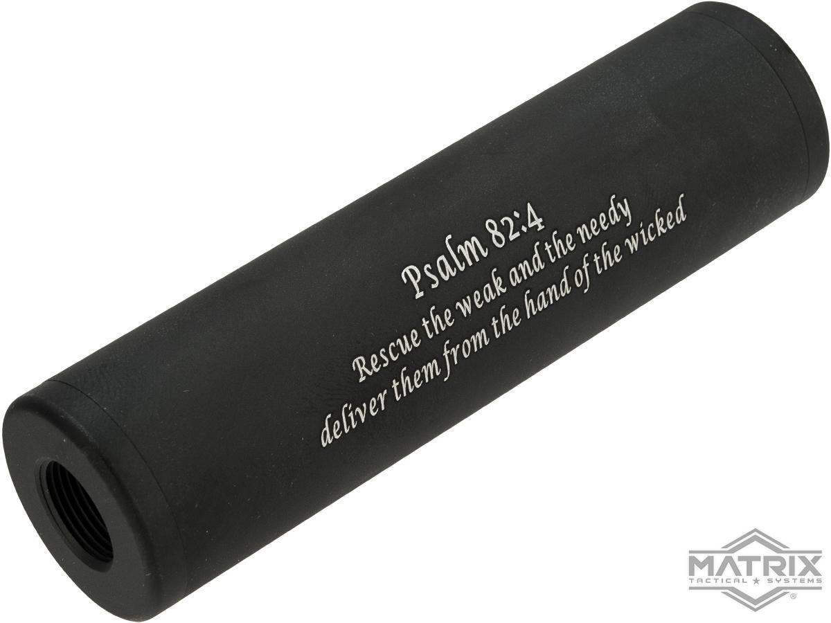 Matrix Airsoft Mock Silencer / Barrel Extension (Model: Psalm 82:4 / 110mm)