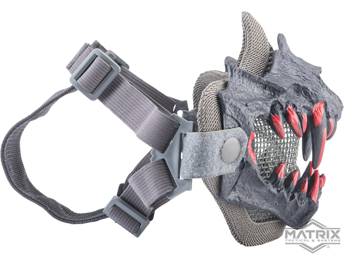 Matrix Fangs Lower Face Protection Mesh Mask (Model: Upgraded / Wolf Grey)