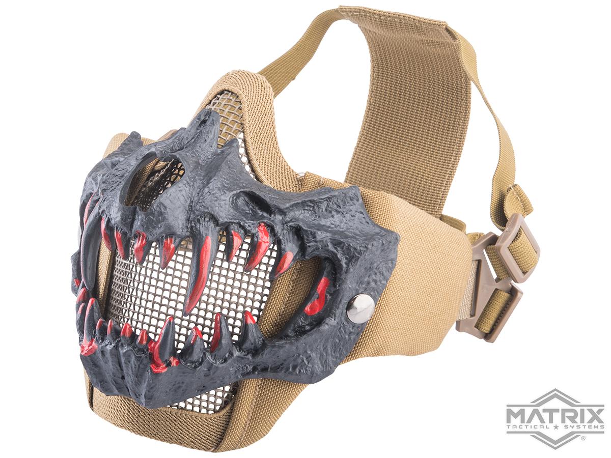 Matrix Fangs Lower Face Protection Mesh Mask (Model: Standard / Tan)