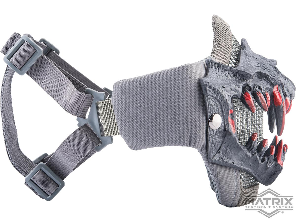 Matrix Fangs Lower Face Protection Mesh Mask (Model: Upgraded / Wolf Grey)