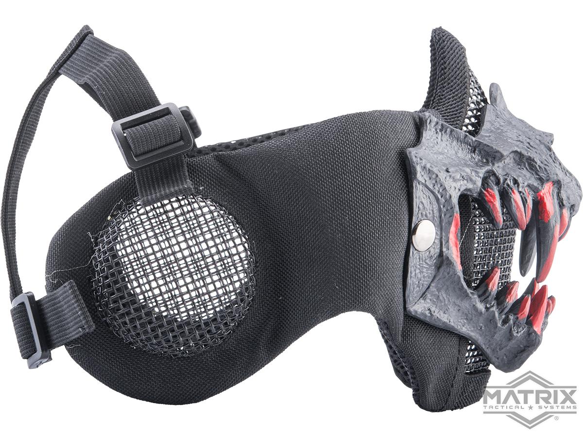 Matrix Fangs Lower Face Protection Mesh Mask (Model: Upgraded / Wolf Grey)