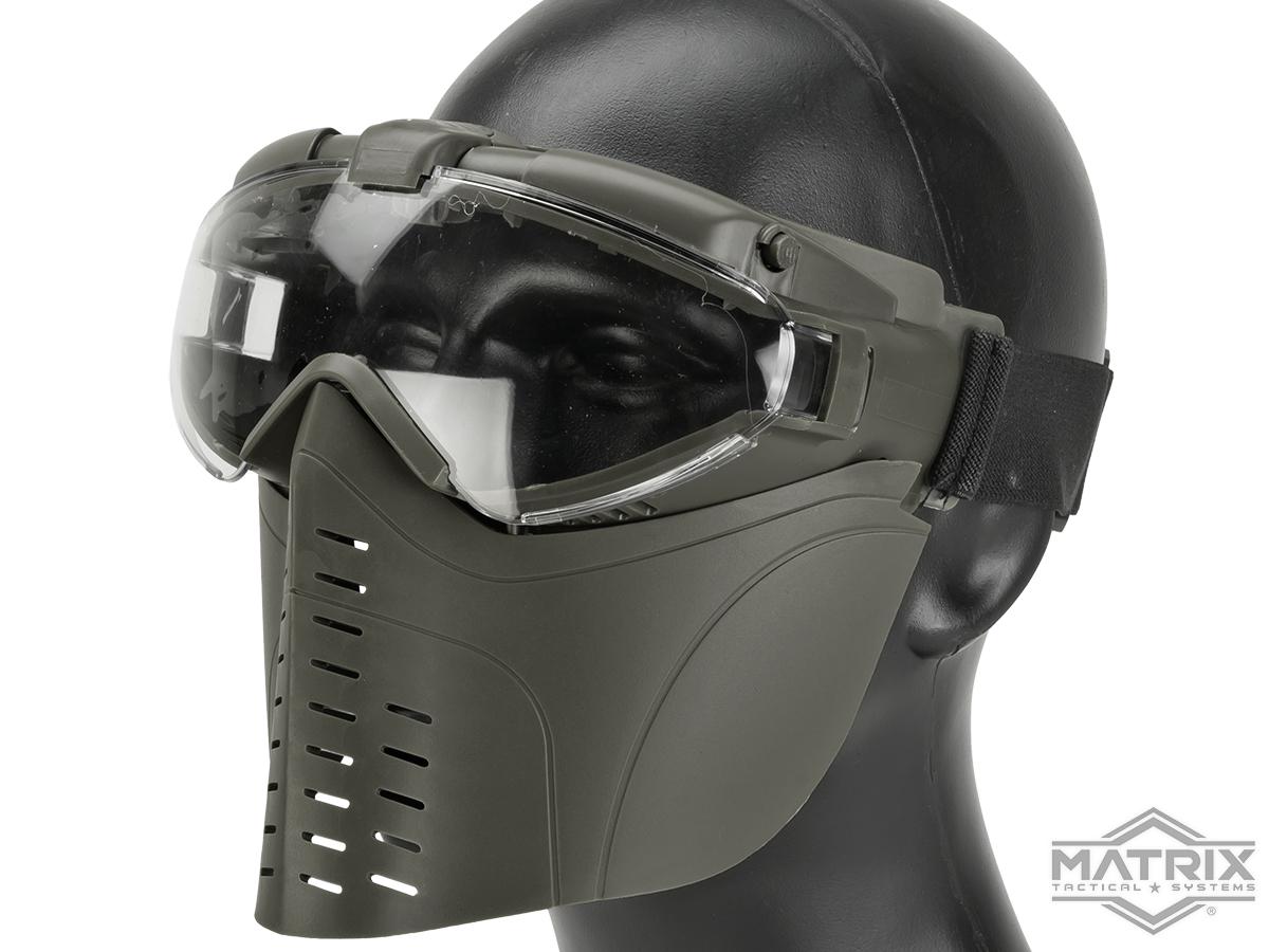 Pro-Goggle Airsoft Full Face Mask w/ Integrated Fan (Color: OD Green)