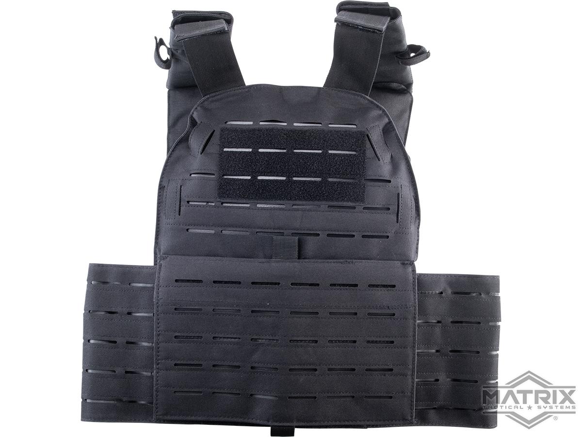 Matrix Laser-Cut Modular Tactical Plate Carrier (Color: Black)