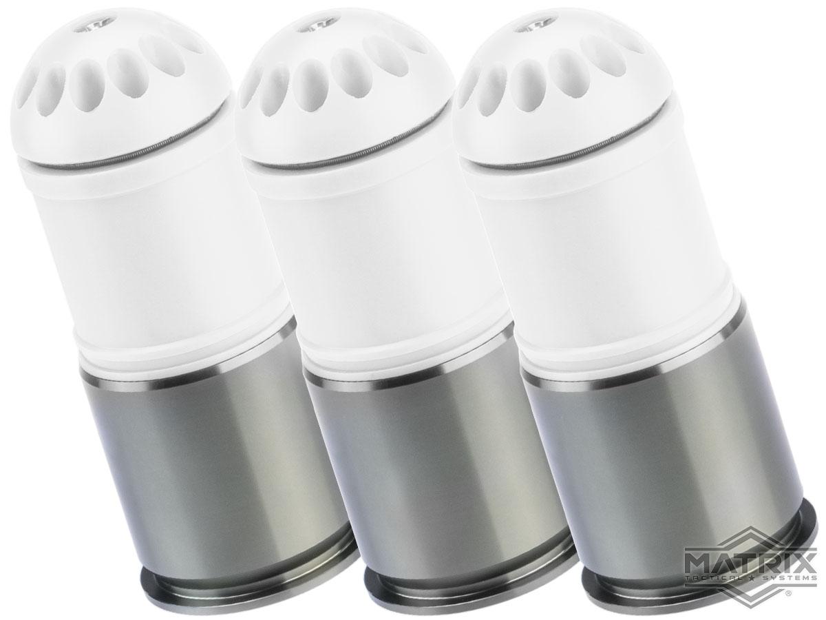 Matrix x MAG 120rd POM Airsoft Gas Grenade Shell (Color: White / Pack of 3)