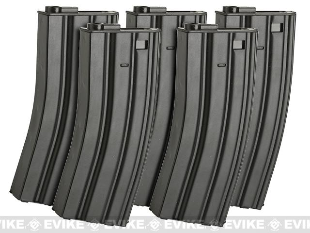 Matrix Metal 300rd Hi-Cap Magazine for M4/M16 Series Airsoft AEG Rifles (Color: Black / Set of 5)