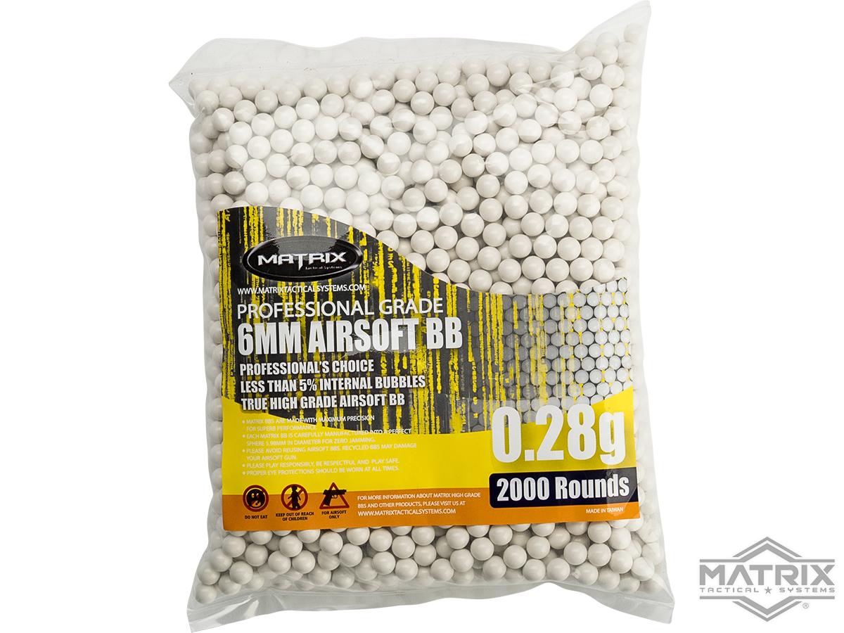 Matrix Match Grade 6mm Airsoft BBs (Color: .28g / 2000 Rounds / White)