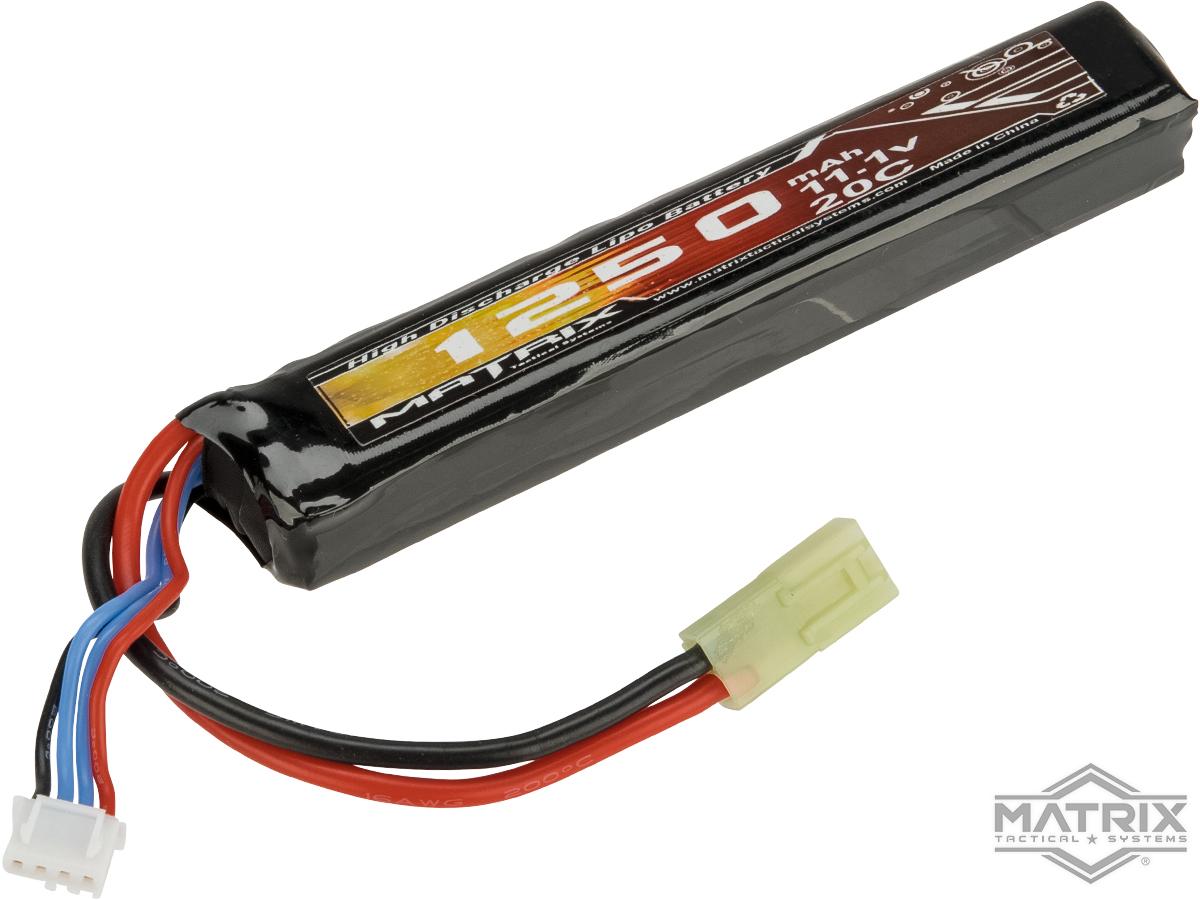 Matrix High Performance 7.4V Stick Type Airsoft LiPo Battery (Model:  1000mAh / 20C / Small Tamiya & Long Wire)