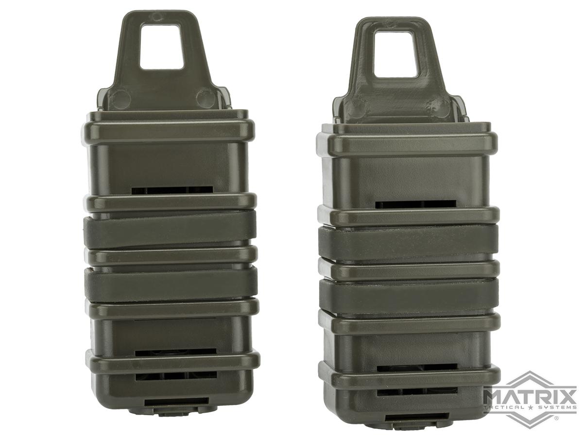 Fast Hard Shell Magazine Holsters Set of 2 for MP7 MP5 Pistol SMG (Color: OD Green)