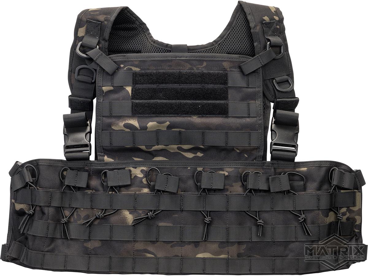 Matrix Modular MOLLE Chest Rig / Plate Carrier w/ Integrated Mag Pouches (Color: CAMO Black)