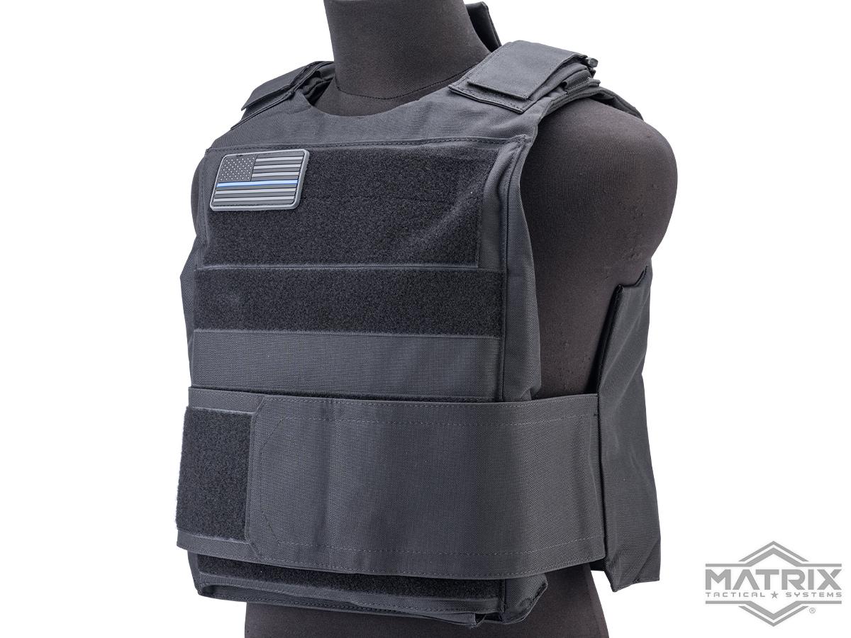 Matrix Heavy Duty Slick Body Armor Vest w/ Loop Patch Panel (Color: Black),  Tactical Gear/Apparel, Body Armor & Vests -  Airsoft Superstore
