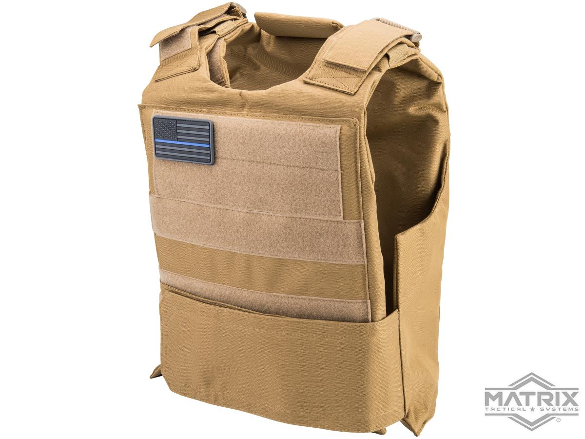 Matrix Heavy Duty Slick Body Armor Vest w/ Loop Patch Panel (Color: Tan),  Tactical Gear/Apparel, Body Armor & Vests -  Airsoft Superstore