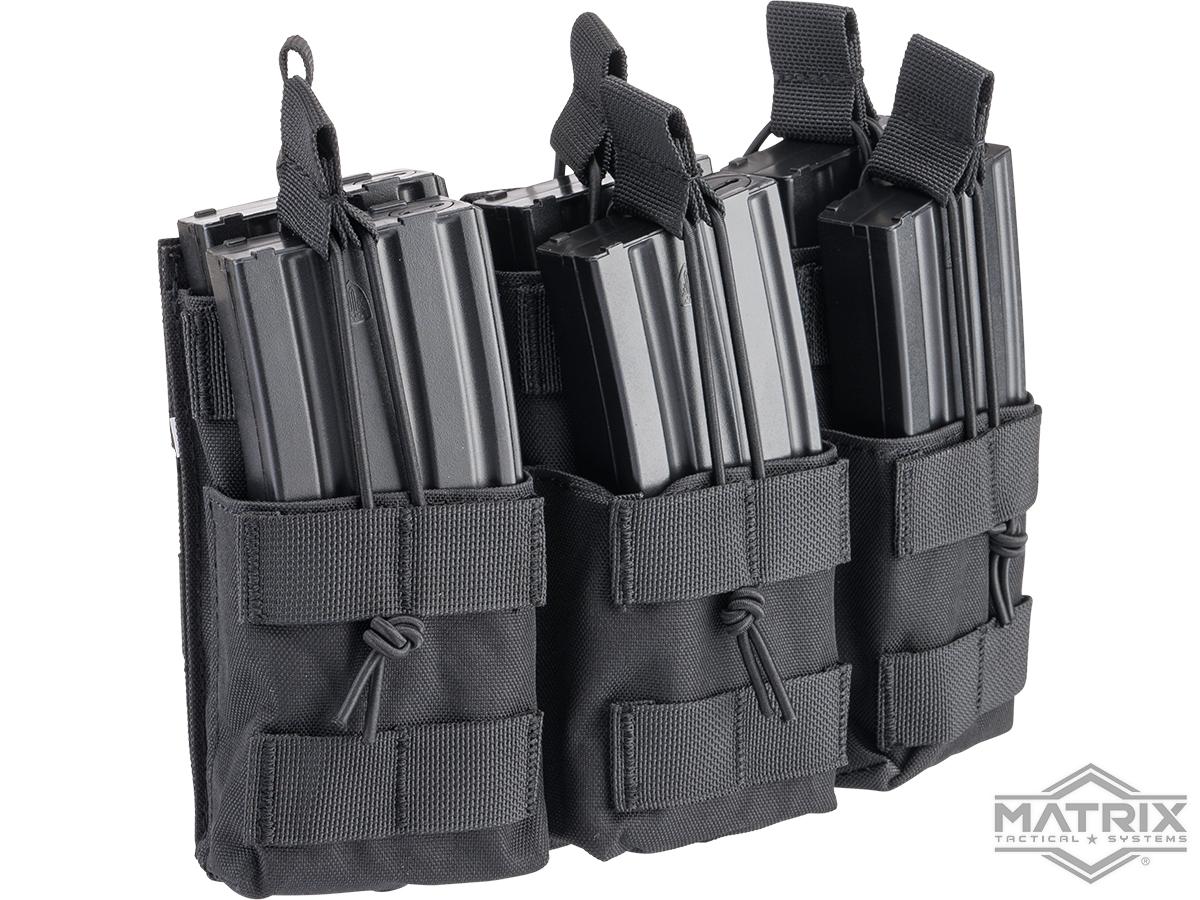 Matrix Double Stack Triple Open Top Magazine Pouch (Color: Black)