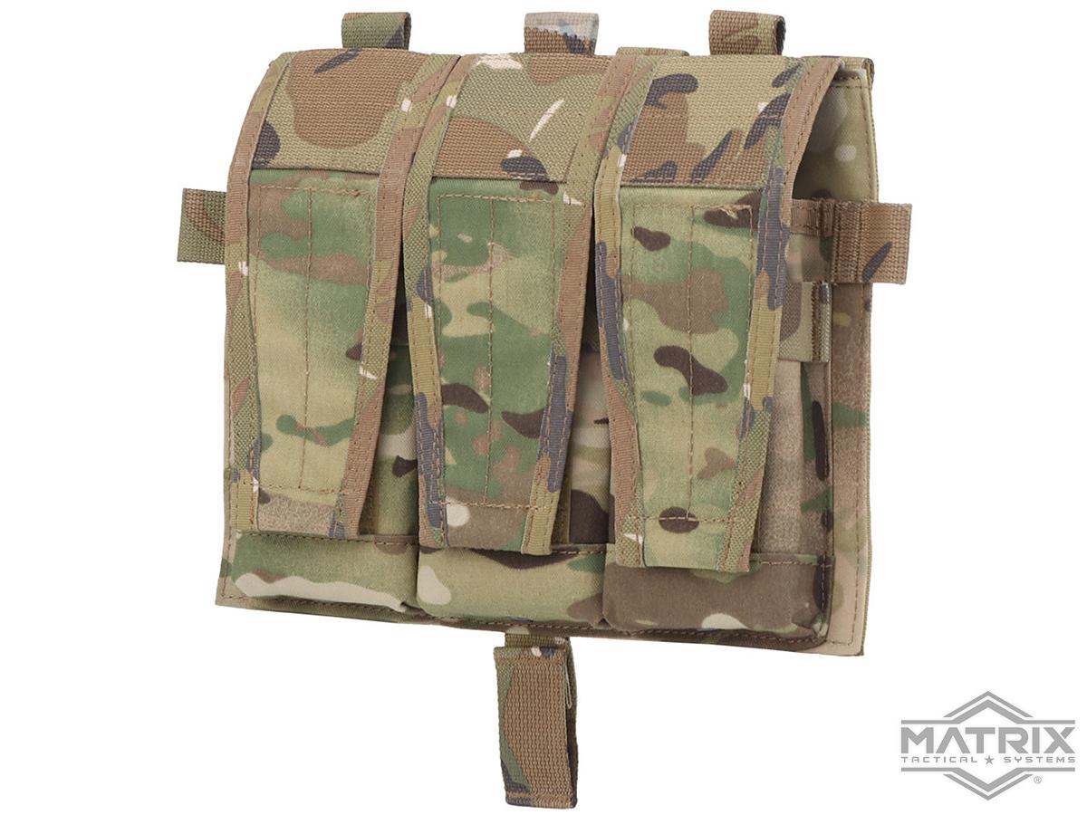 Matrix Closed Top Triple M4 Magazine Pouch Front Flap for Plate Carriers (Color: Multicam)