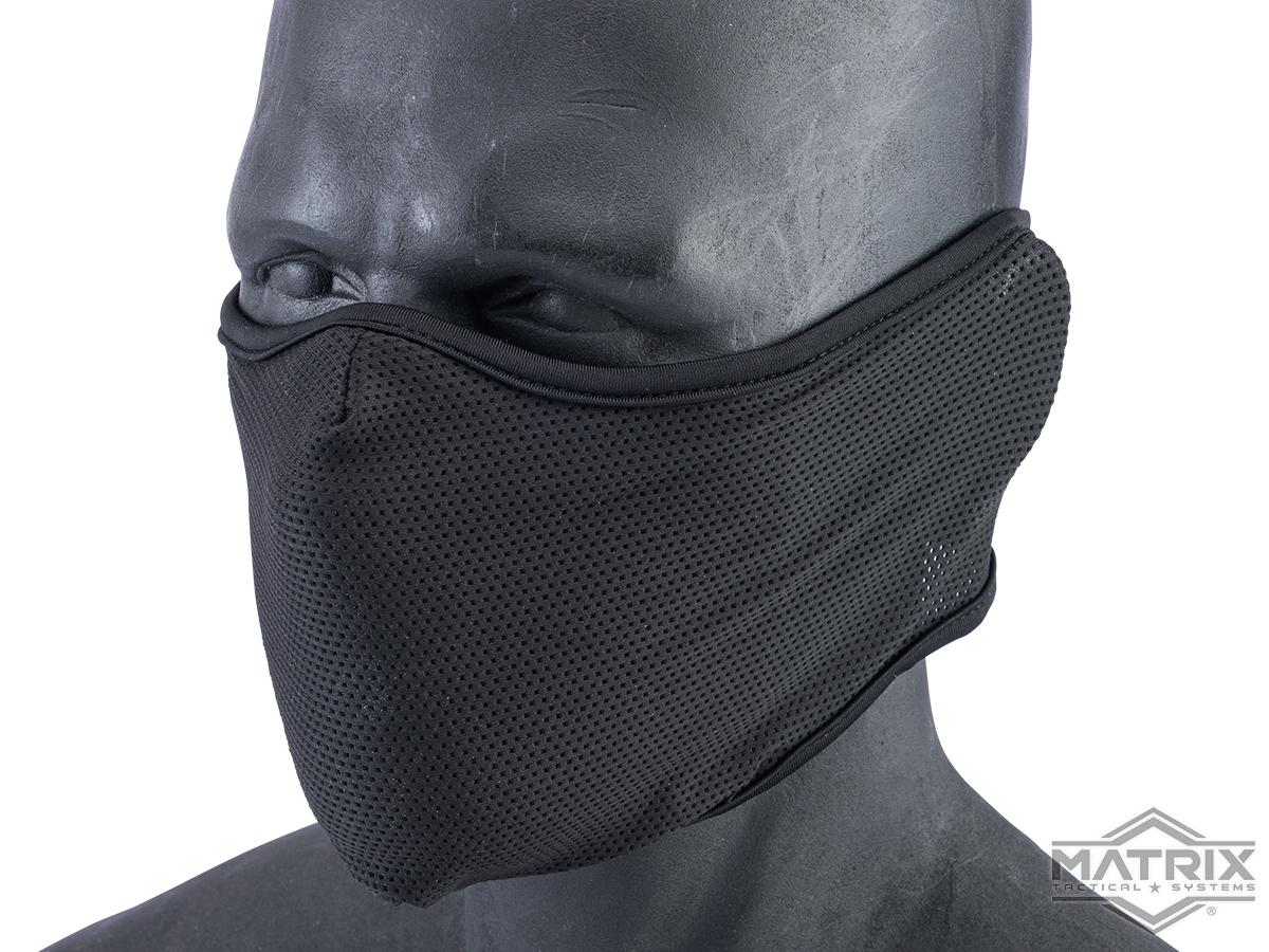 Matrix Cuirass Face Guard w/ Mesh Mouth Protector (Color: Black 