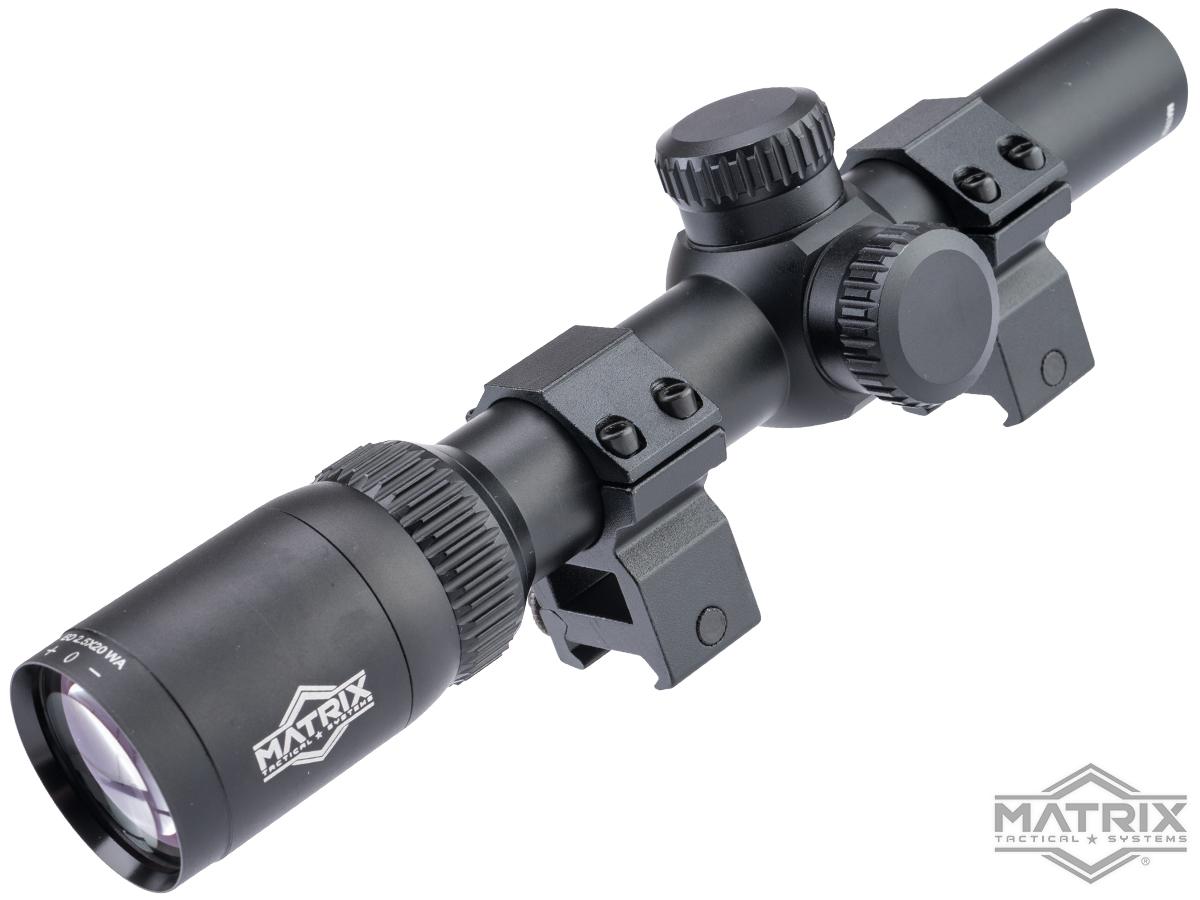 Matrix Fixed 2.5x20 Rugged Rifle Scope w/ Scope Rings