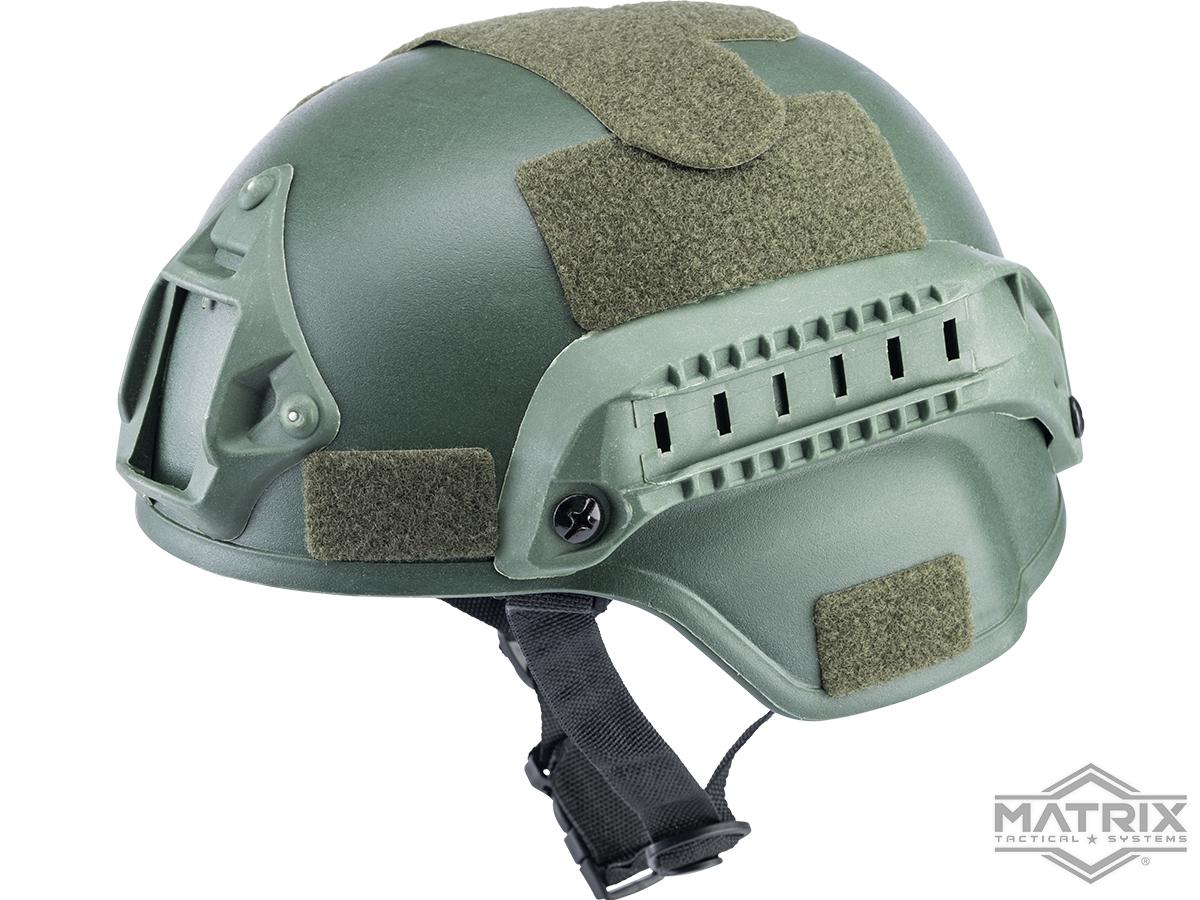 Matrix Children's MICH 2000 Helmet w/ NVG Mount & Side Rails (Color: OD Green)