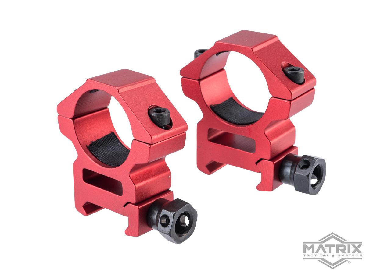 Matrix Aluminum Scope Mounting Rings (Color: Red / 1