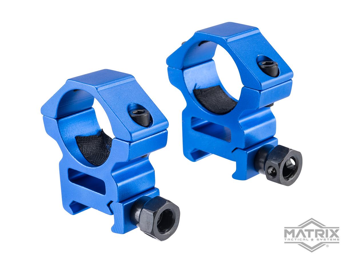 Matrix Aluminum Scope Mounting Rings (Color: Blue / 1 Tube / Short)