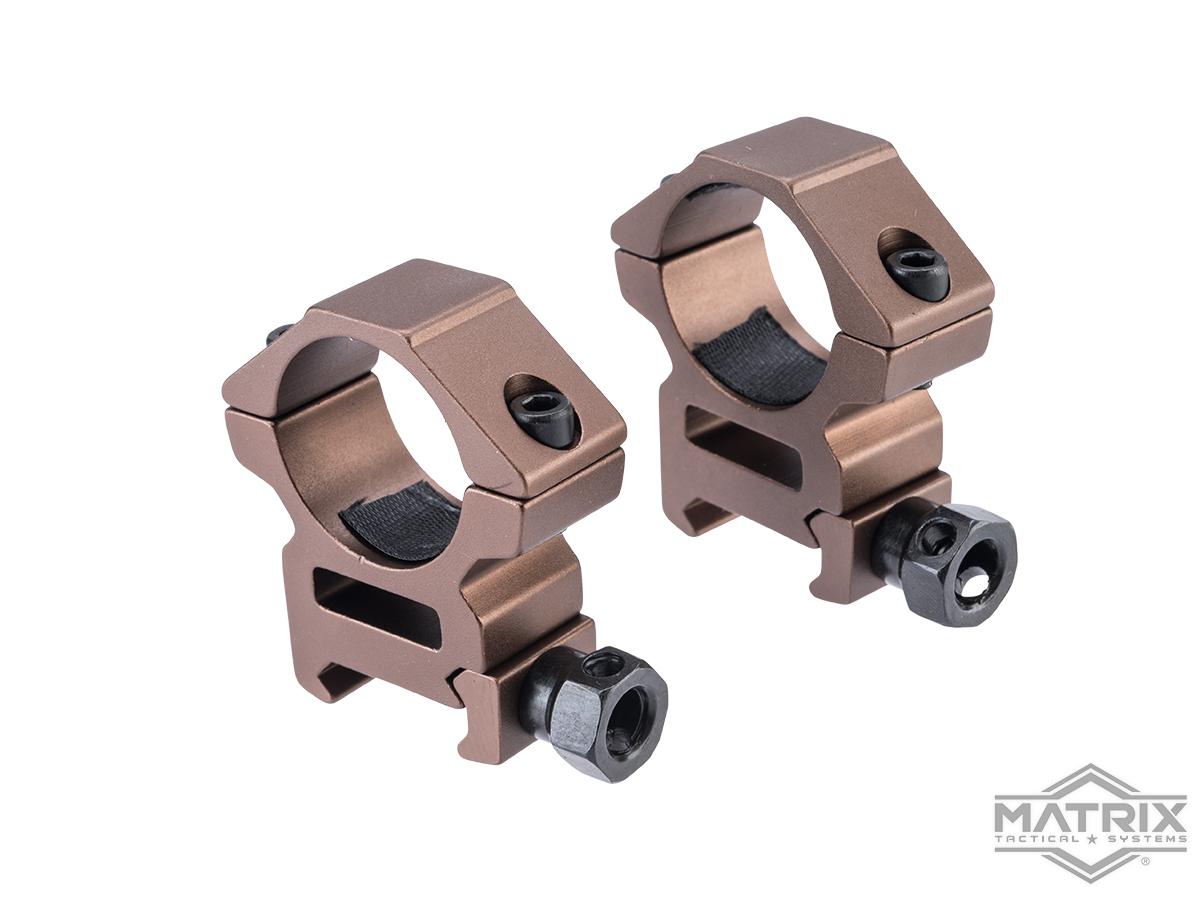 Matrix Aluminum Scope Mounting Rings (Color: Dark Earth / 1 Tube / Short)