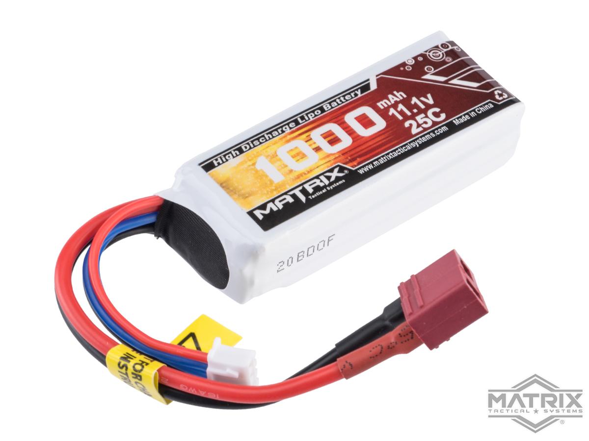 Matrix High Performance 11.1V PEQ Type Airsoft LiPo Battery (Model: 1000mAh - 25C / Deans)