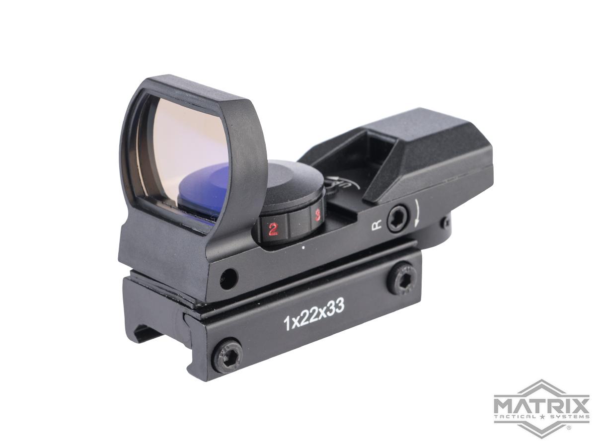 Matrix Quad Reticle Tactical Red/Green Dot Tactical Reflex Sight (Color: Black)