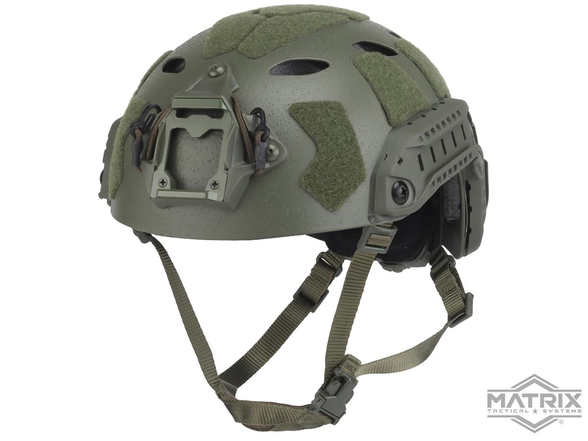 Matrix Vented High Cut Airsoft Helmet (Color: OD Green)