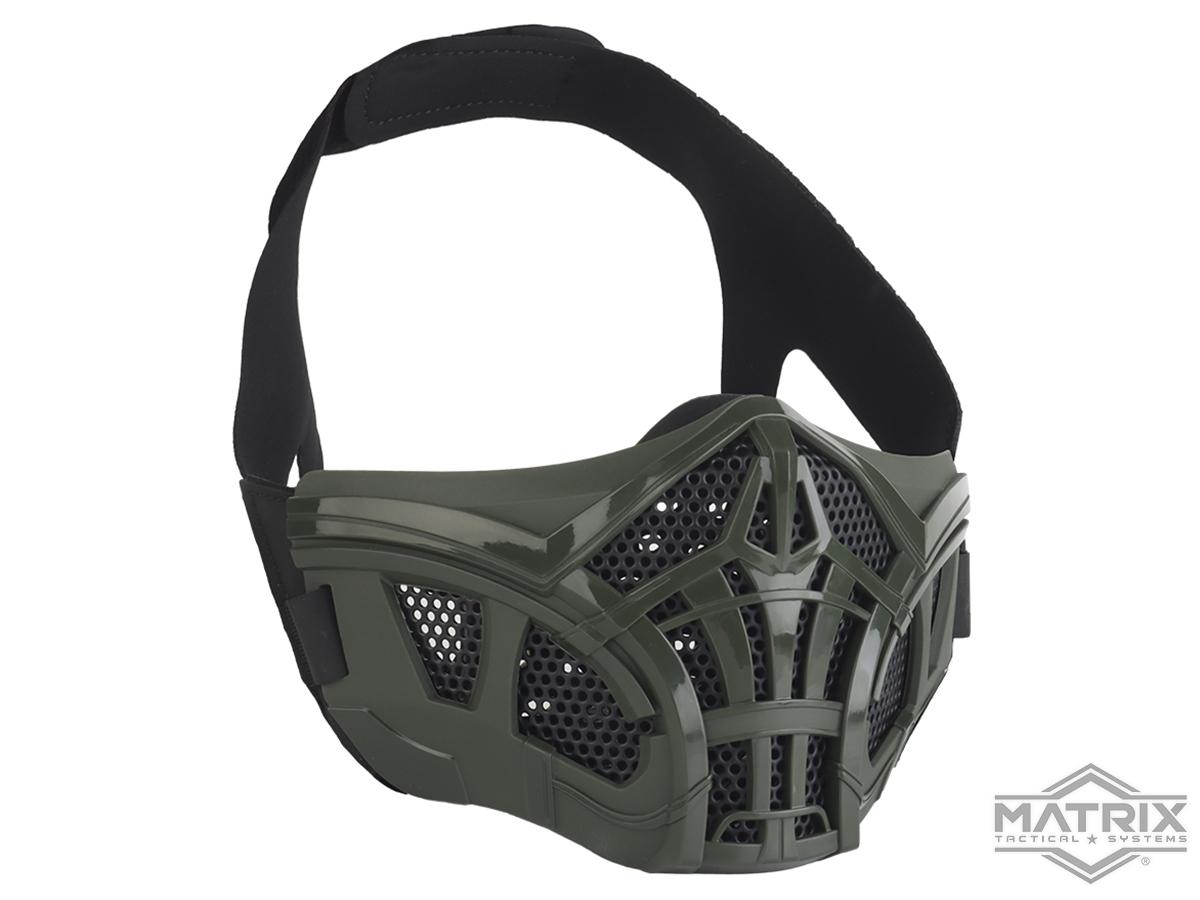 Matrix Scorpion Lower Face Protection Mesh and Rubber Half Mask (Color: OD Green)