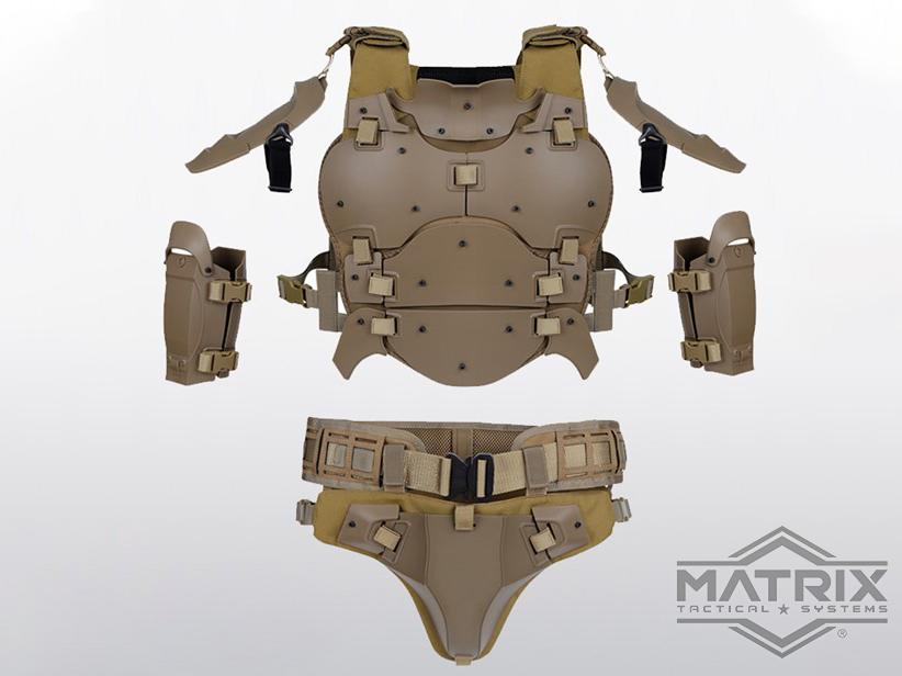 Matrix Full-Coverage Body Armor Suit (Color: Tan), Tactical Gear